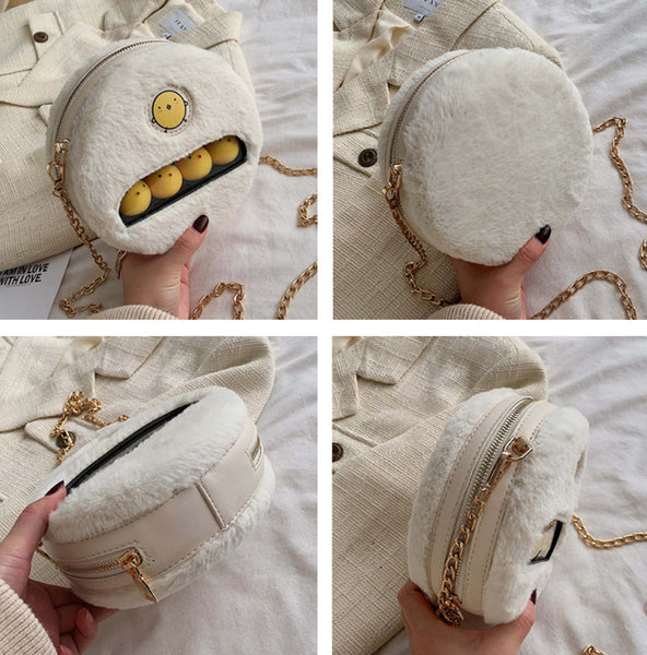 Lovely Round Plush Chick Shoulder Bag JK2037