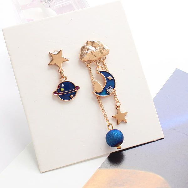 Moon and Star Earrings/Clips JK2619