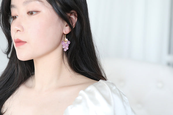 Purple Grapes Earrings/Clips JK2715