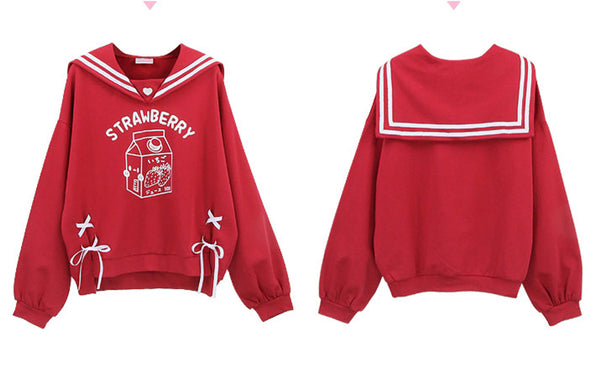Lovely Strawberry Navy Hoodie JK2461