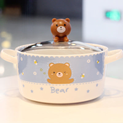 Rabbit and Bear Printed Bowl JK2432