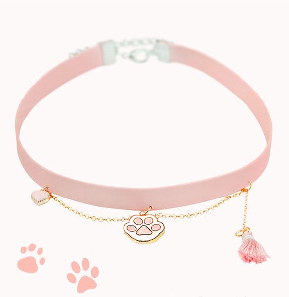 Pink Cats Paw Choker JK1537