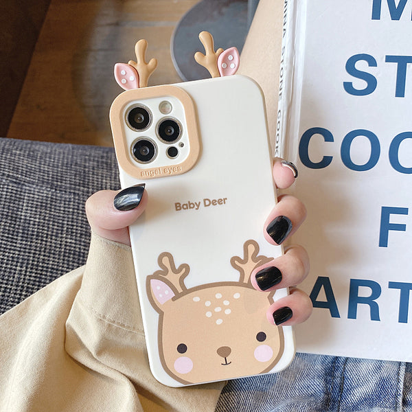 Cute Rabbit and Deer Phone Case for iphone 7plus/8P/X/XS/XR/XS Max/11/11pro max/12/12pro/12pro max/13/13pro/13pro max JK3070