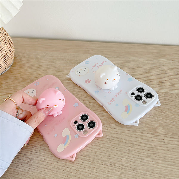 Cute Cat Phone Case for iphone 7plus/8P/X/XS/XR/XS Max/11/11pro max/12/12pro/12pro max/13/13pro/13pro max JK3021