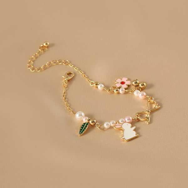 Cute Rabbit Flower Bracelet JK3190