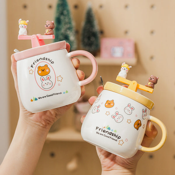 Lovely Rabbit and Bear Mug Cup JK3131