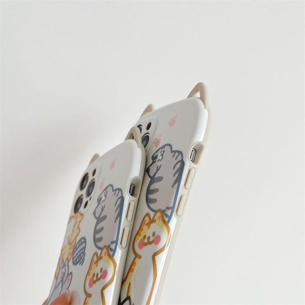 Lovely Cats Phone Case for iphone7/7plus/8/8P/X/XS/XR/XS Max/11/11 pro/11 pro max/12/12pro/12mini/12pro max JK2794