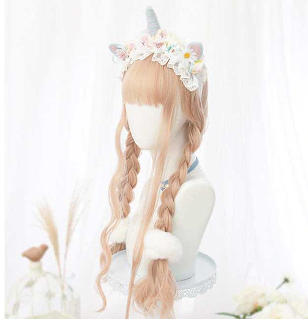 Perruque Synthétique Bouclée Violet Rose - 35 Cm Pour Cosplay Ou Fête