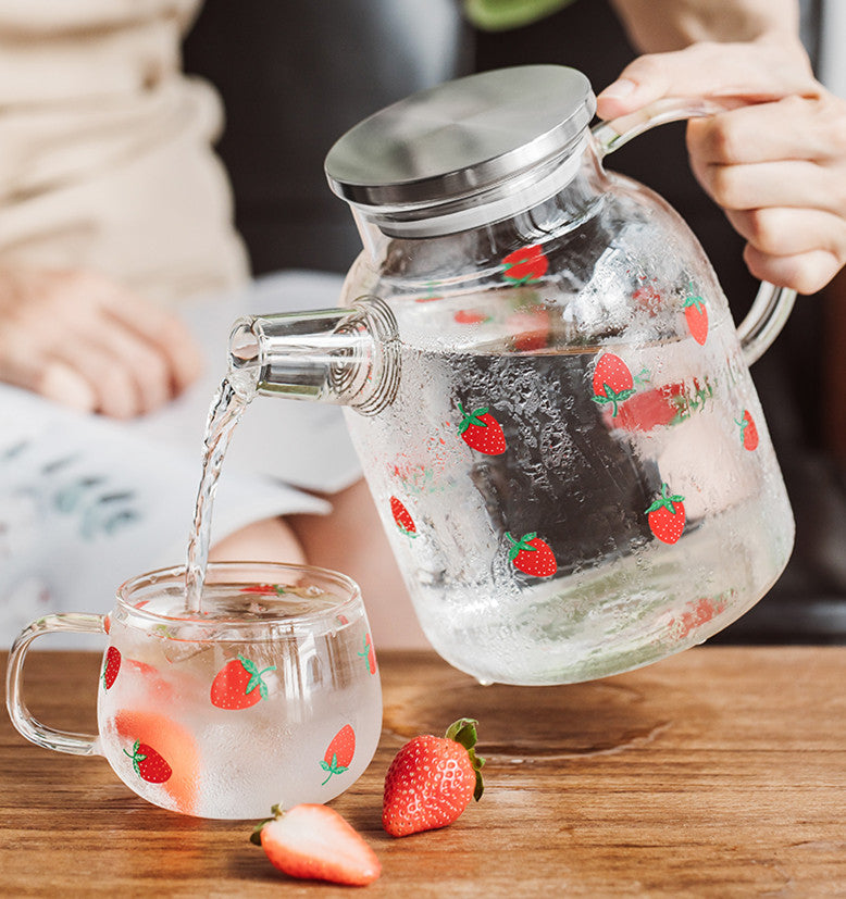 Kawaii Strawberry Glass Cup