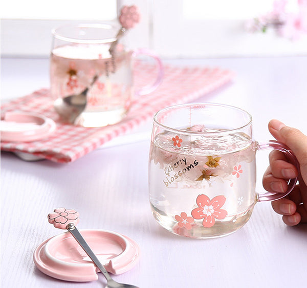 Cute Sakura Glass Cup JK2450