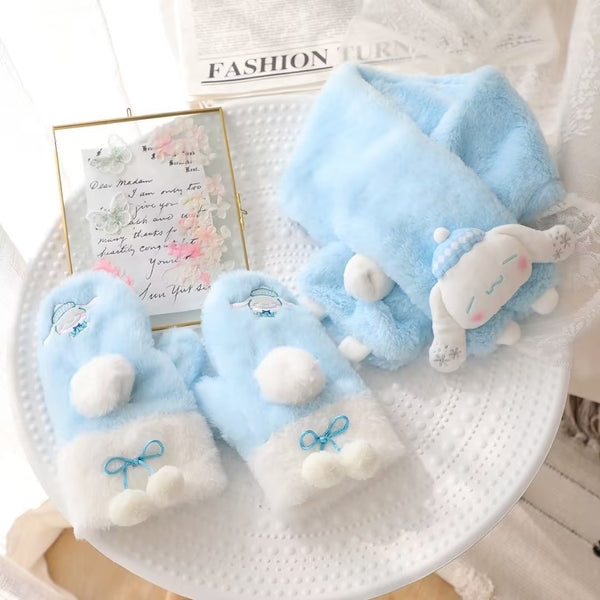 Cute Gilrs Gloves and Scarf JK3457