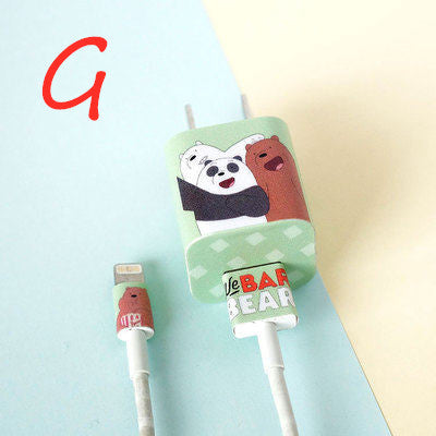 Cartoon Animals Iphone Charger Stickers JK1378