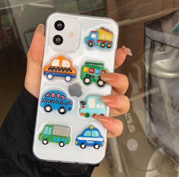Cute Mini Cars Phone Case for iphone7/7plus/8/8P/X/XS/XR/XS Max/11/11 pro/11 pro max/12/12pro/12mini/12pro max JK2797