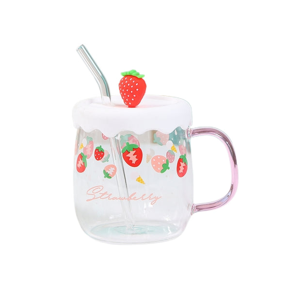 Cute Strawberry Glass Cup JK2837
