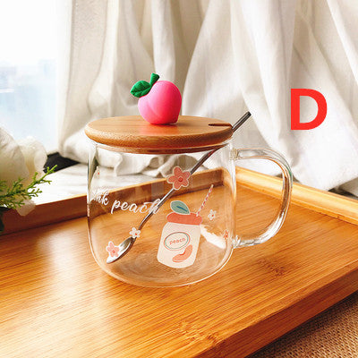 Cute Peach Glass Cup JK2366