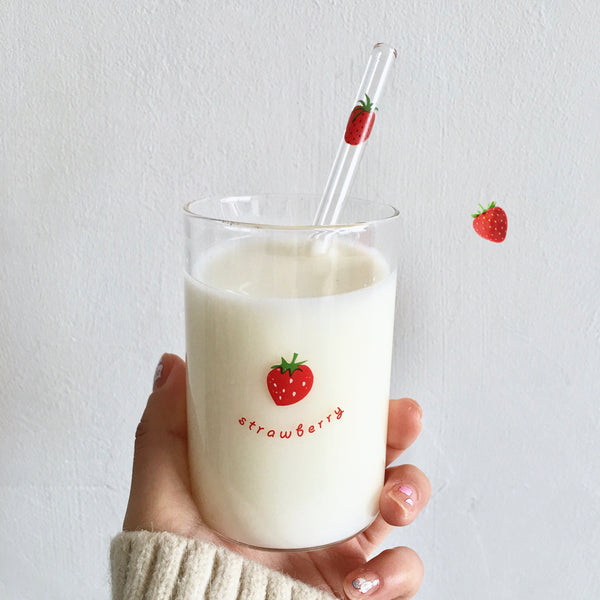 Cute Strawberry Glass Cup JK1186
