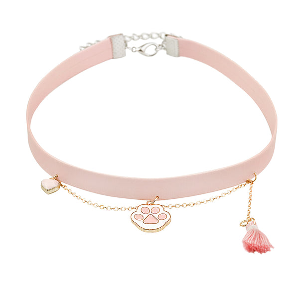 Pink Cats Paw Choker JK1537