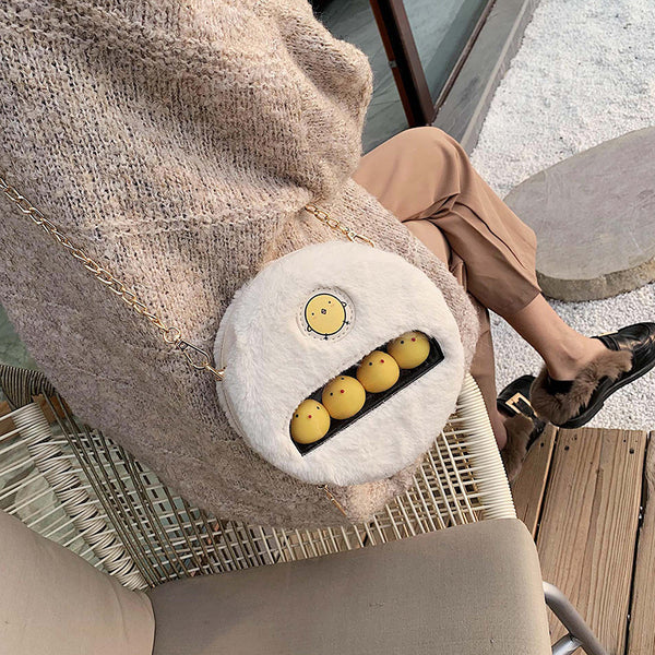 Lovely Round Plush Chick Shoulder Bag JK2037