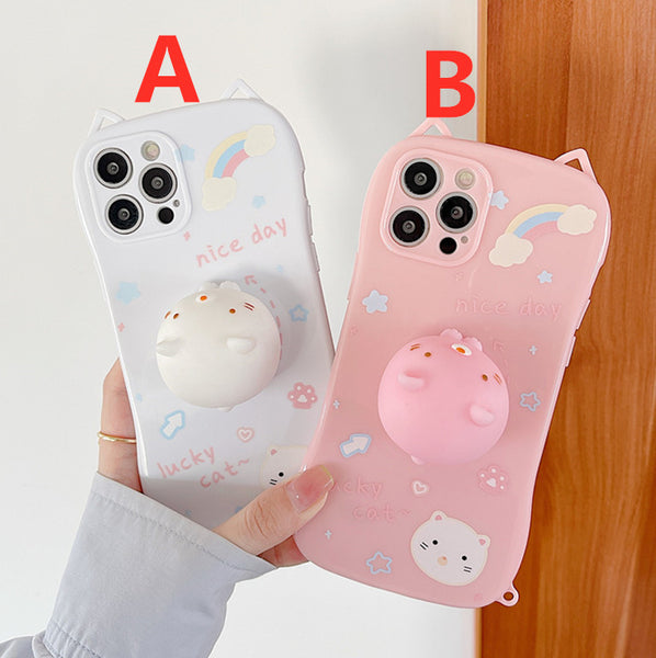 Cute Cat Phone Case for iphone 7plus/8P/X/XS/XR/XS Max/11/11pro max/12/12pro/12pro max/13/13pro/13pro max JK3021