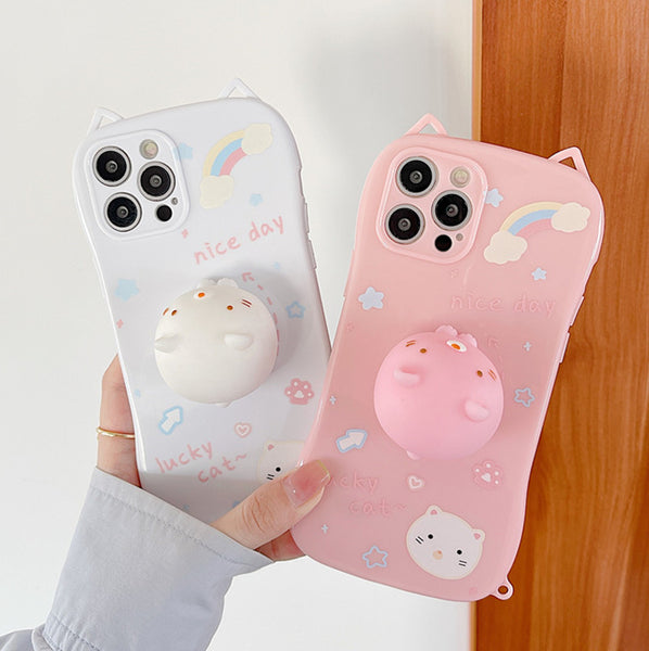 Cute Cat Phone Case for iphone 7plus/8P/X/XS/XR/XS Max/11/11pro max/12/12pro/12pro max/13/13pro/13pro max JK3021