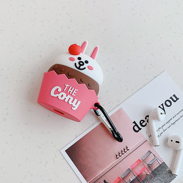 Hamburger Bear and Cony Bottle Airpods Protector  JK1576