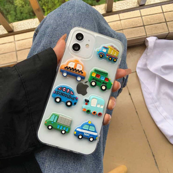 Cute Mini Cars Phone Case for iphone7/7plus/8/8P/X/XS/XR/XS Max/11/11 pro/11 pro max/12/12pro/12mini/12pro max JK2797
