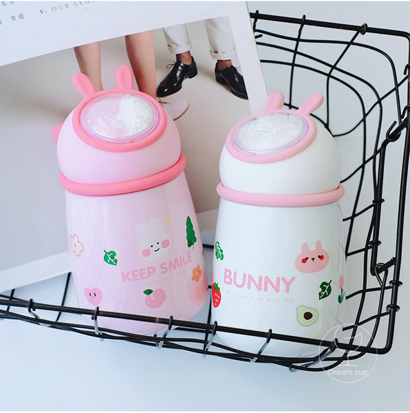 Cute Rabbit Stainless Steel Vacuum Water Bottle JK2347