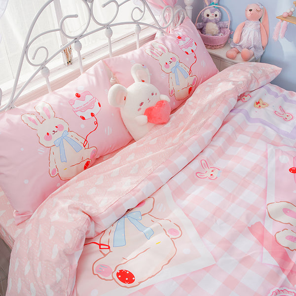 Pink Rabbit Bedding Set JK2413