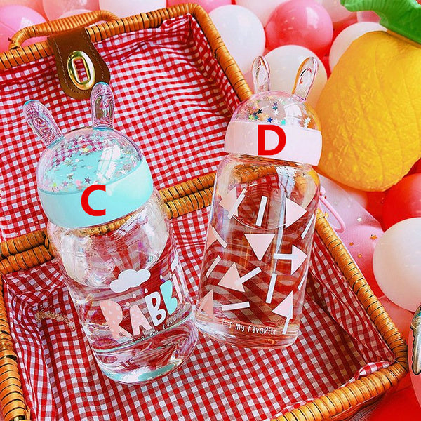 Rabbit Glass Water Bottle JK1097