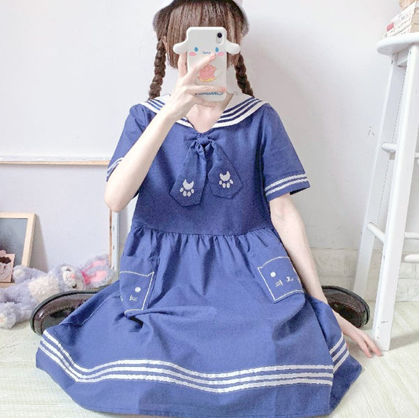 Lovely Cat Navy Dress JK2747