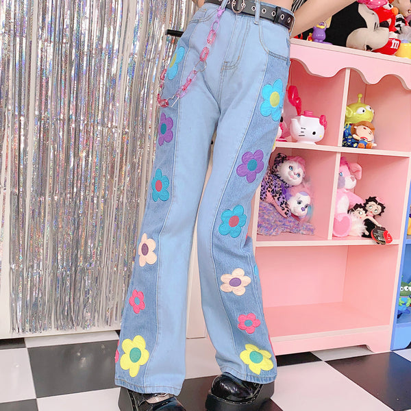 Pretty Flowers Jeans Pants JK3521