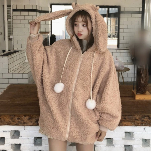 Fashion Rabbit Ears Hoodie Coat JK1775