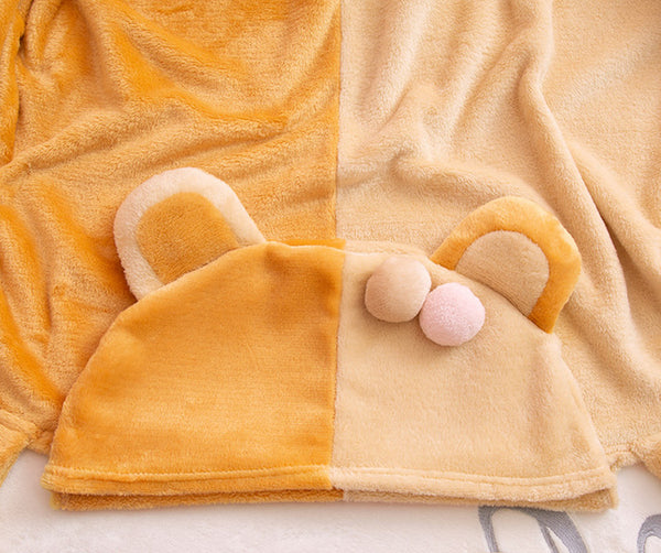 Lovely Rabbit and Bear Cloak Blanket JK1883