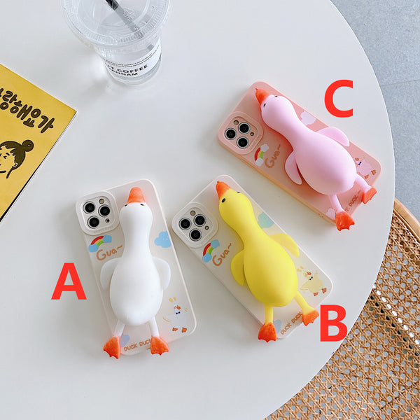 Lovely Duck Phone Case for iphone7/7plus/8/8P/X/XS/XR/XS Max/11/11 pro/11 pro max/12/12pro/12mini/12pro max JK2780