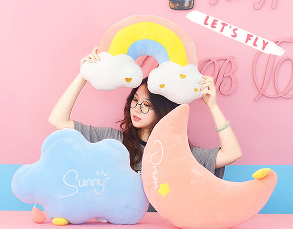 Moon And Star Plush Hold Pillow JK2373