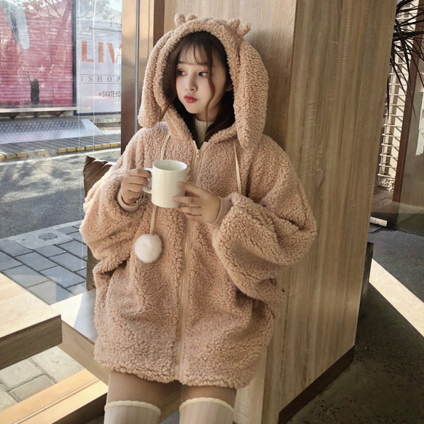 Fashion Rabbit Ears Hoodie Coat JK1775