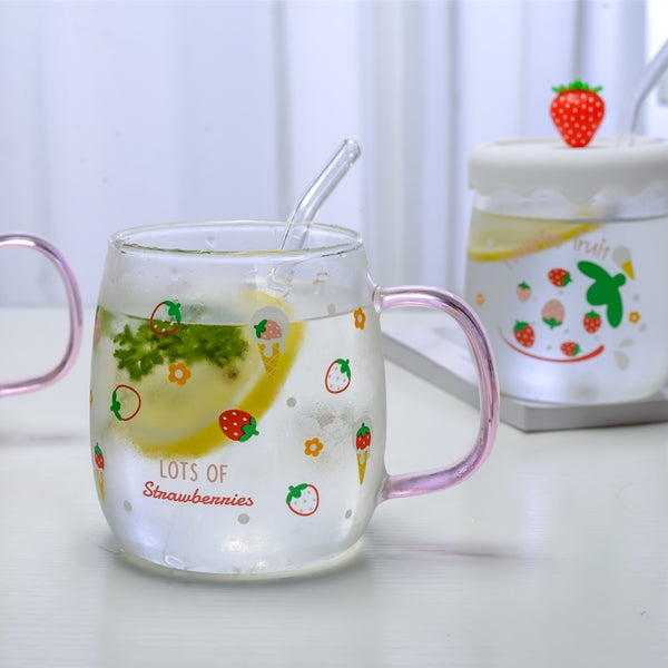 Cute Strawberry Glass Cup JK2837
