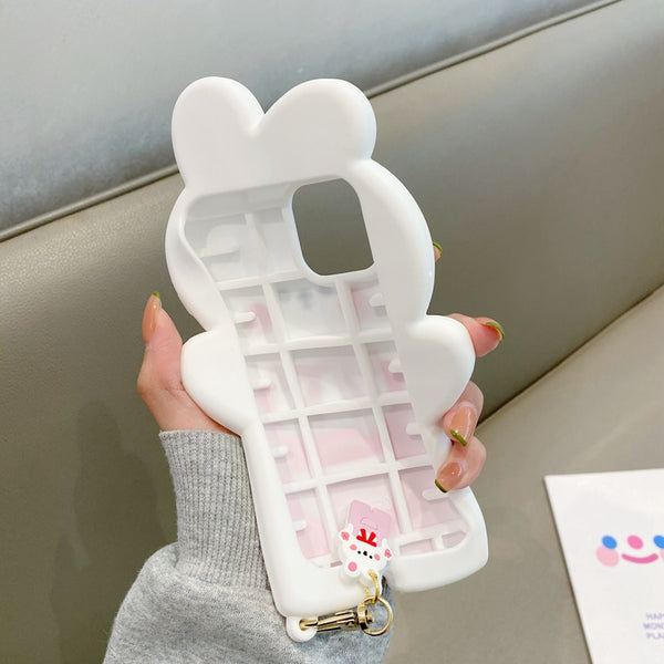 Lovely Rabbit and Bear Phone Case for iphone7/7plus/8/8P/X/XS/XR/XS Max/11/11 pro/11 pro max/12/12pro/12mini/12pro max JK3112