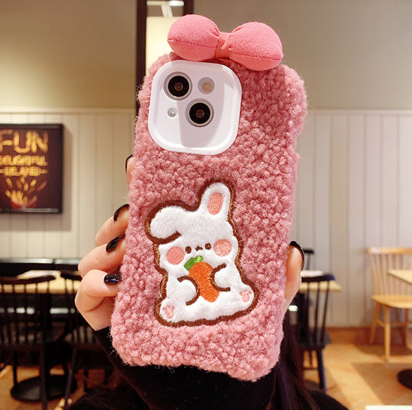 Cute Rabbit and Bear Phone Case for iphone 7/7plus/8/8P/X/XS/XR/XS Max/11/11pro/11pro max/12/12pro/12pro max/12mini/13/13pro/13pro max JK2927