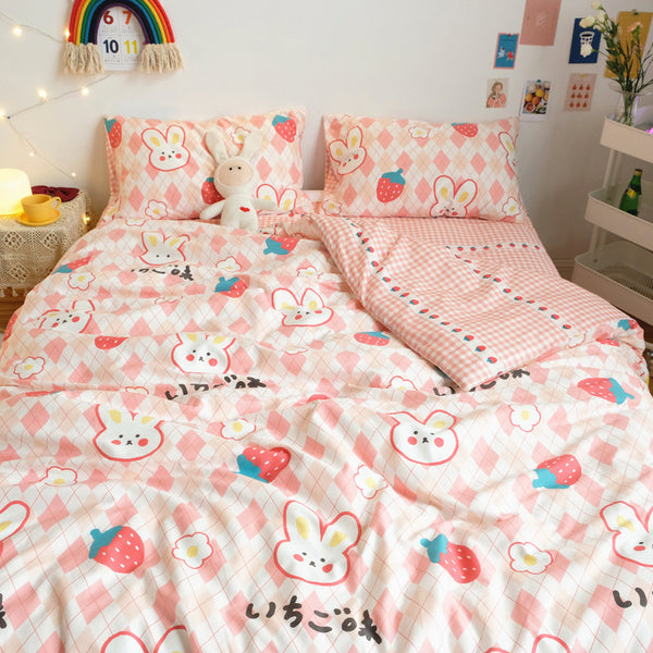 Rabbits Strawberry Bedding Set JK2491