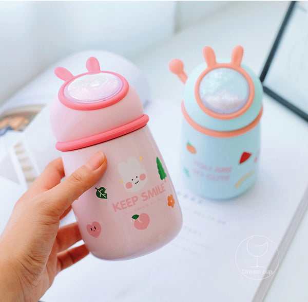 Cute Rabbit Stainless Steel Vacuum Water Bottle JK2347