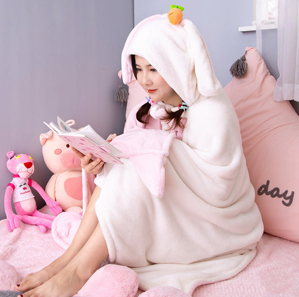 Lovely Rabbit and Bear Cloak Blanket JK1883