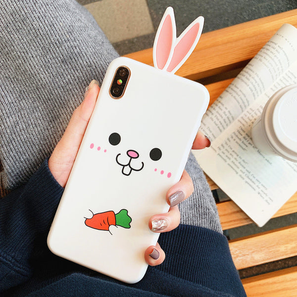 Lovely Rabbit Phone Case for iphone 6/6s/6plus/7/7plus/8/8P/X/XS/XR/XS Max JK1200