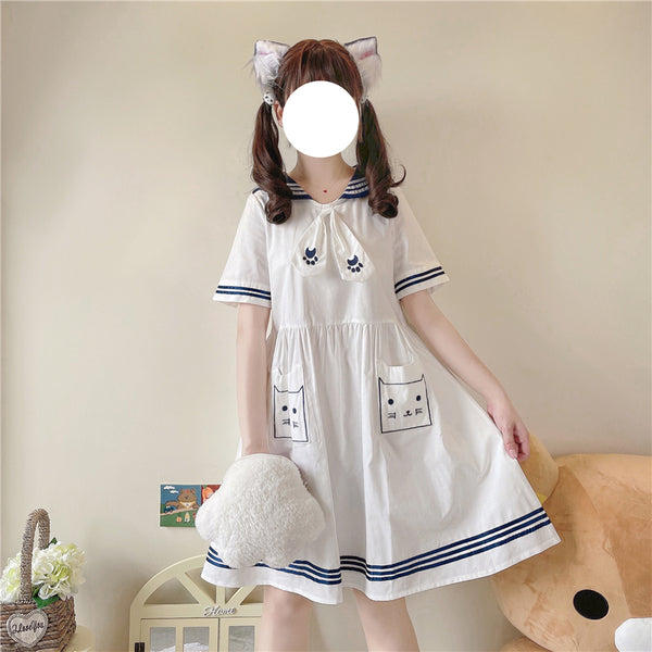 Lovely Cat Navy Dress JK2747