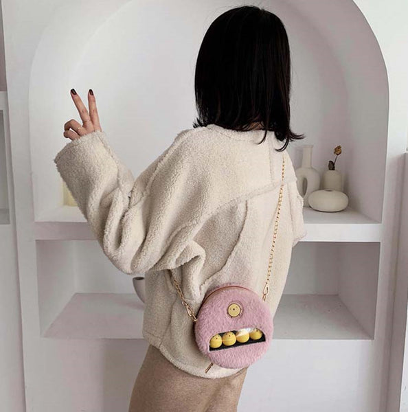 Lovely Round Plush Chick Shoulder Bag JK2037