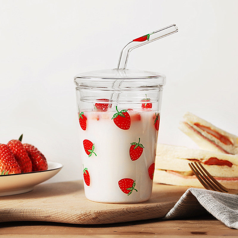Kawaii Strawberry Glass Water Jug + Cup – Youeni