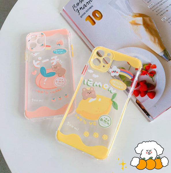 Peach and Lemon Phone Case for iphone7/7plus/8/8P/X/XS/XR/XS Max/11/11 pro/11 pro max JK2314