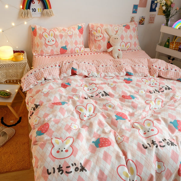 Rabbits Strawberry Bedding Set JK2491