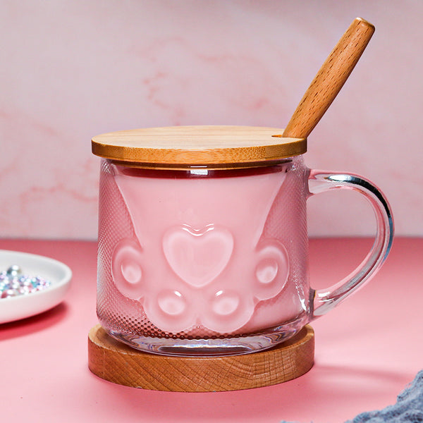 Lovely Cat Paw Glass Cup JK2291