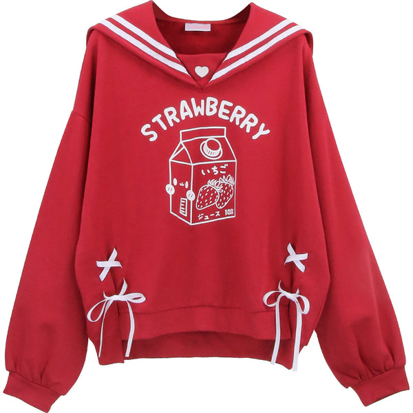 Lovely Strawberry Navy Hoodie JK2461